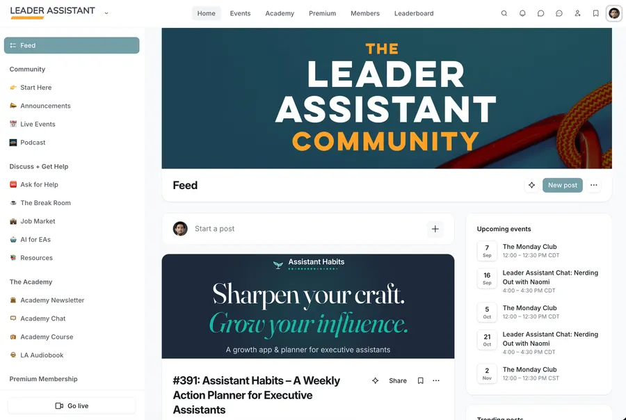 The Leader Assistant community on Circle