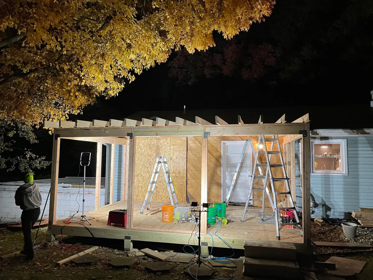 sunroom night roof frame