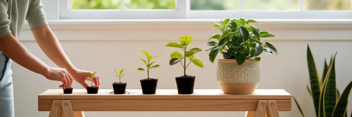 Progression of plants from seedling to thriving